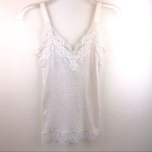 Abercrombie Lace V-Neck Spaghetti Strap Cami Tank